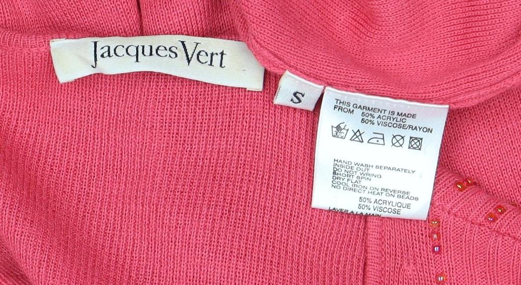 Womens UK Size S Jacques Vert Pink Cardigan Jumper
