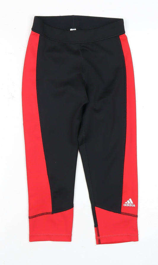 Additional front view of Adidas Women's Black XS Cropped Running Leggings