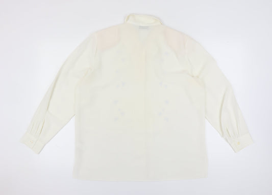 Womens UK Size 16 Holmewood Ivory Basic Button-Up