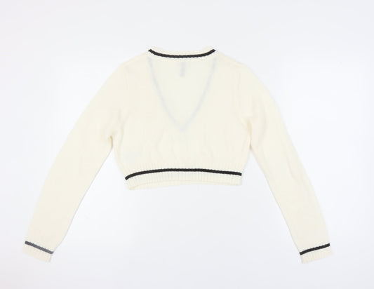 Womens UK Size 12 H&M White Pullover Jumper