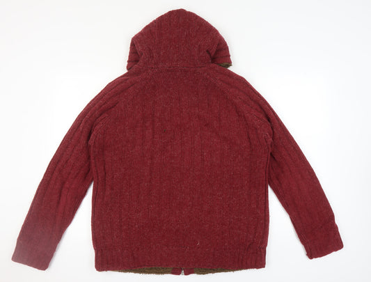 Joe Browns Men's Red Full Zip Hooded Jumper M
