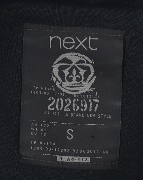 Next Men's Black Hooded Pullover Jumper - S