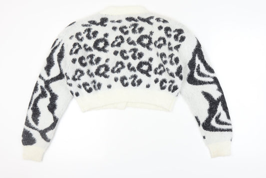Womens UK Size S PRETTYLITTLETHING White Cardigan Jumper