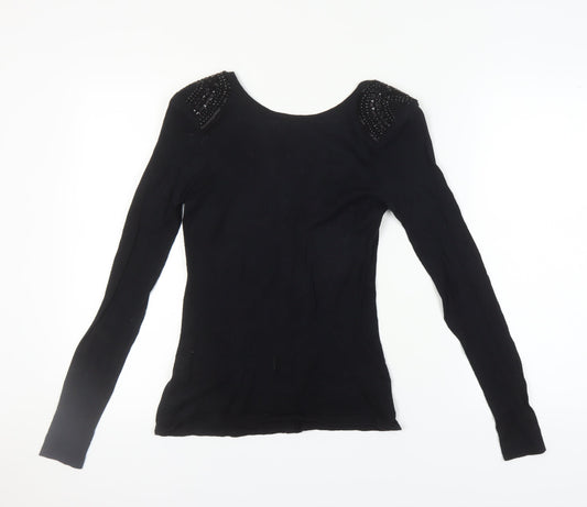 Womens UK Size XS Ted Baker Black Cardigan Jumper