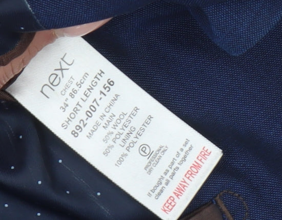Mens UK Size 34 NEXT Regular Blue Suit Jacket