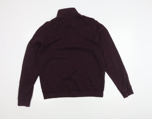 Mens UK Size M Marks and Spencer Purple Henley Sweatshirt