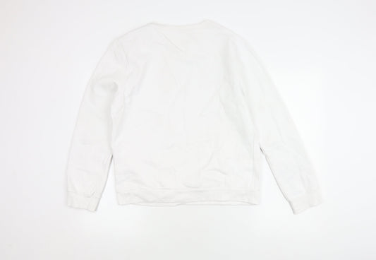 Unisex Adults UK Size M Disney White Pullover Sweatshirt