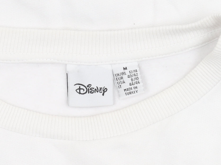 Unisex Adults UK Size M Disney White Pullover Sweatshirt