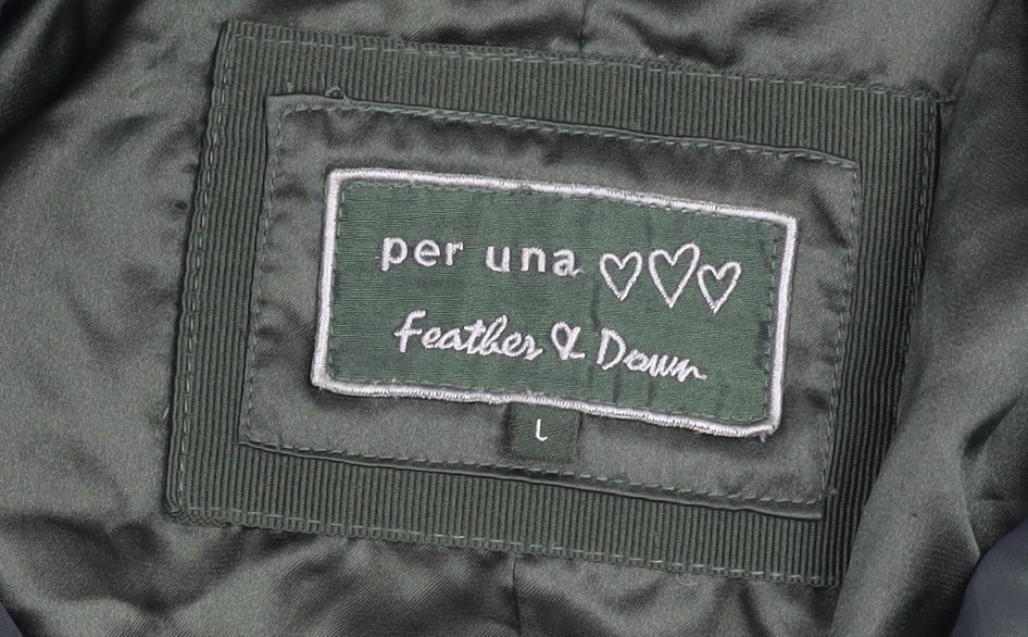 Womens UK Size L Marks and Spencer Green Puffer Jacket