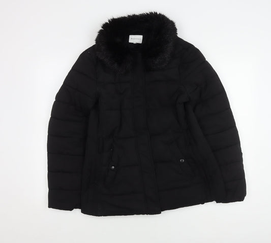 Womens UK Size 10 Warehouse Black Puffer Jacket