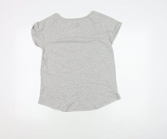 Animal Women's Grey Graphic T-Shirt Size 10 Casual