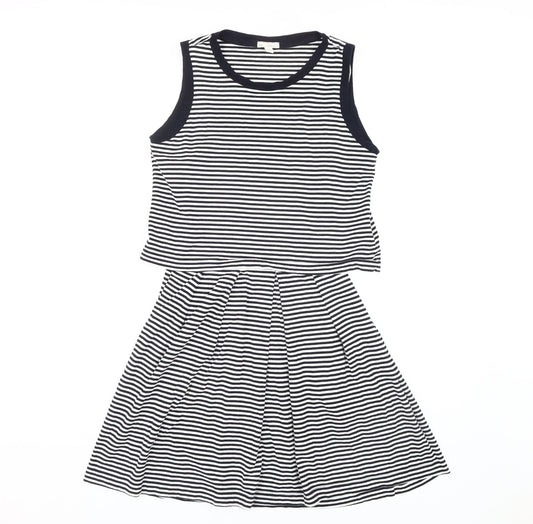 Gap Women's Striped Black Dress, Small, Sleeveless, Casual