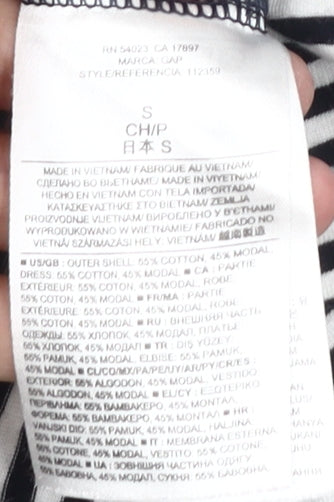 Gap Women's Striped Black Dress, Small, Sleeveless, Casual