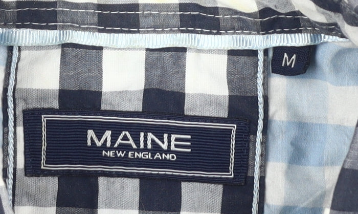 Maine New England Men's Blue Check Button-Up Shirt M