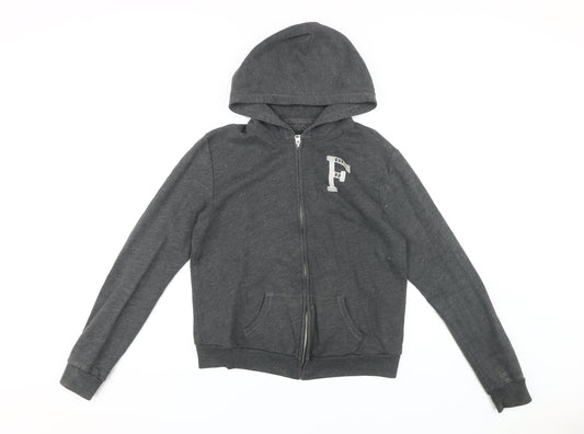 Womens UK Size M Abercrombie & Fitch Grey Full Zip Hoodie