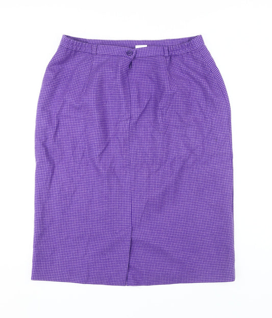Eastex Women's Purple Check Pencil Skirt Size 16