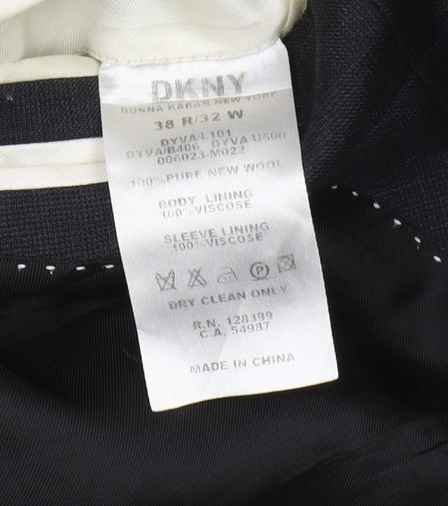 Mens UK Size 38 DKNY Regular Black Suit Jacket