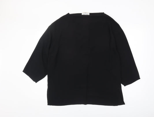 Jaeger Women's Black 3/4 Sleeve Blouse Size S