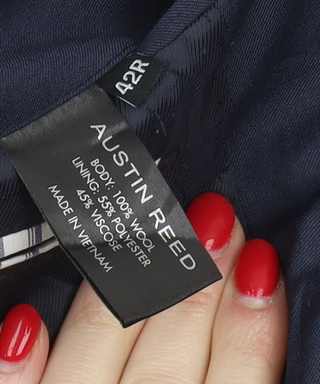 Austin Reed Men's Navy Blue Wool Blazer Size 42R