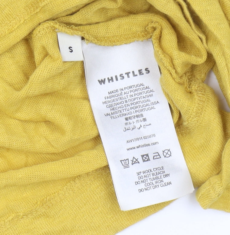 Womens UK Size S Whistles Yellow Basic Blouse
