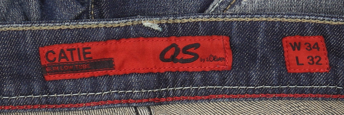 Mens UK Size 34 QS by s.Oliver Slim Fit Straight Blue Jeans