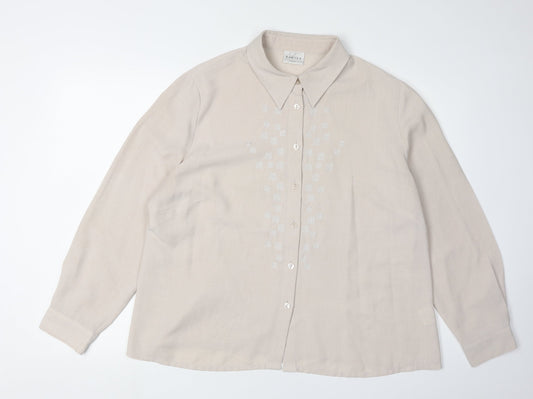 Womens UK Size 20 Eastex Beige Button-Up