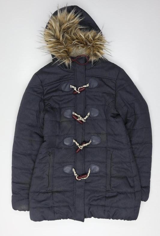 Womens UK Size M Superdry Black Puffer Jacket