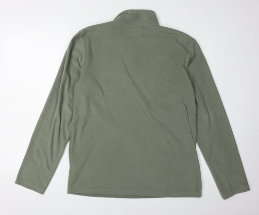Mens UK Size S Mountain Warehouse Green 1/4 Zip Sweatshirt