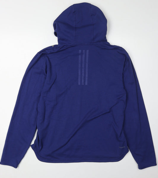 Adidas Blue Unisex Pullover Hoodie M - Lightweight & Hooded