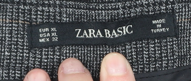 Womens UK Size XL Zara Regular Fit Cropped Grey Trousers