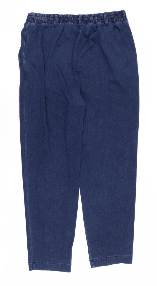 Lands' End Women's Blue Denim Trousers, M, Casual