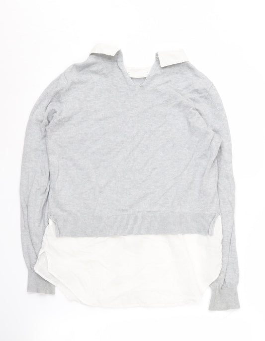 Womens UK Size S Oasis Grey Pullover Jumper