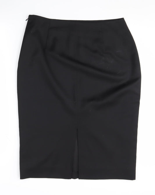 Jaeger Women's Black Midi Pencil Skirt UK 14