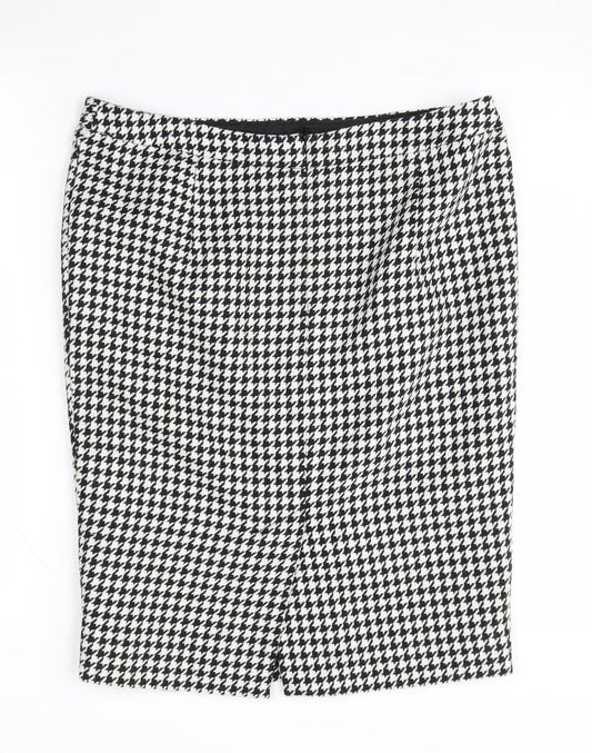 Jaeger Women's Black White Geometric Pencil Skirt Size 14
