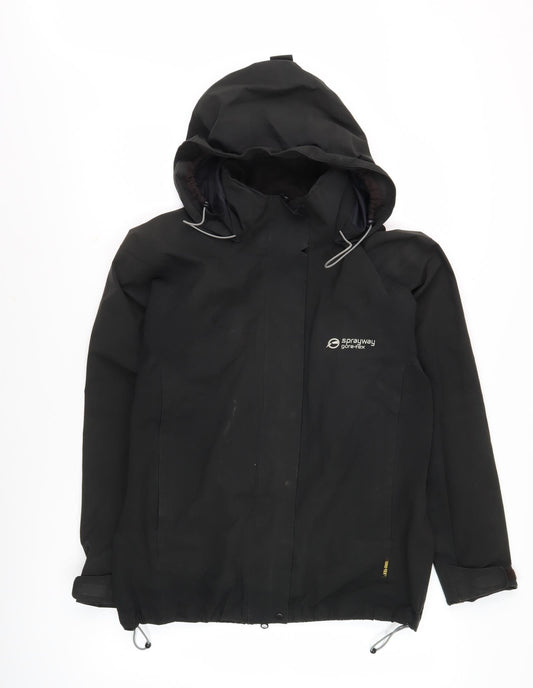Womens UK Size 12 Sprayway Black Rain Coat