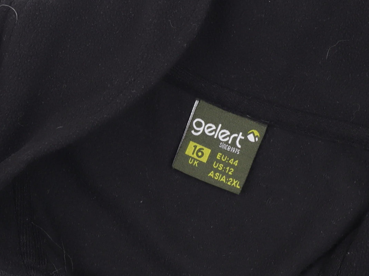 Close-up detail of Gelert unisex black xl half zip sweatshirt regular fit