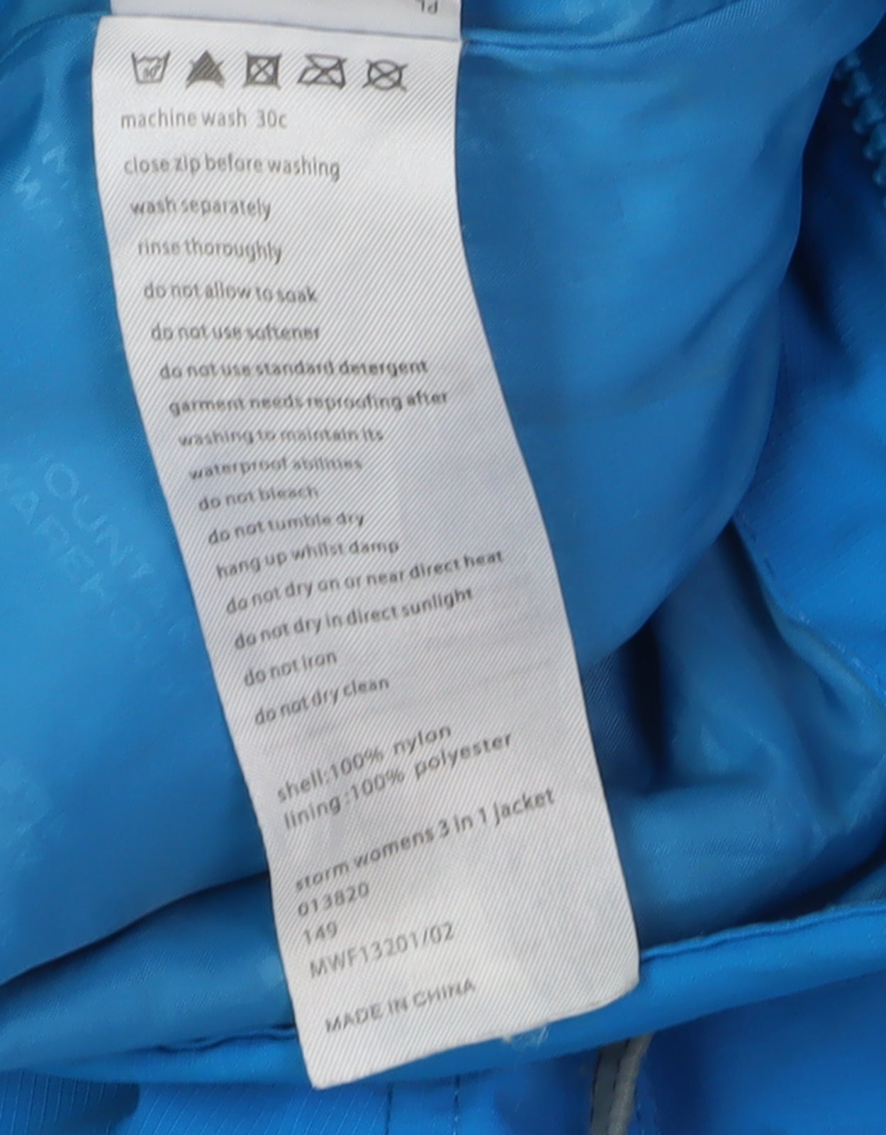 Mountain Warehouse Women's Blue Waterproof 3-in-1 Jacket