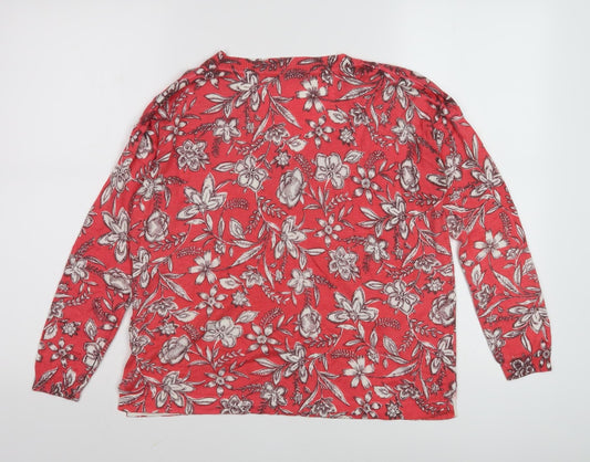 Womens UK Size M Marks and Spencer Red Pullover Jumper