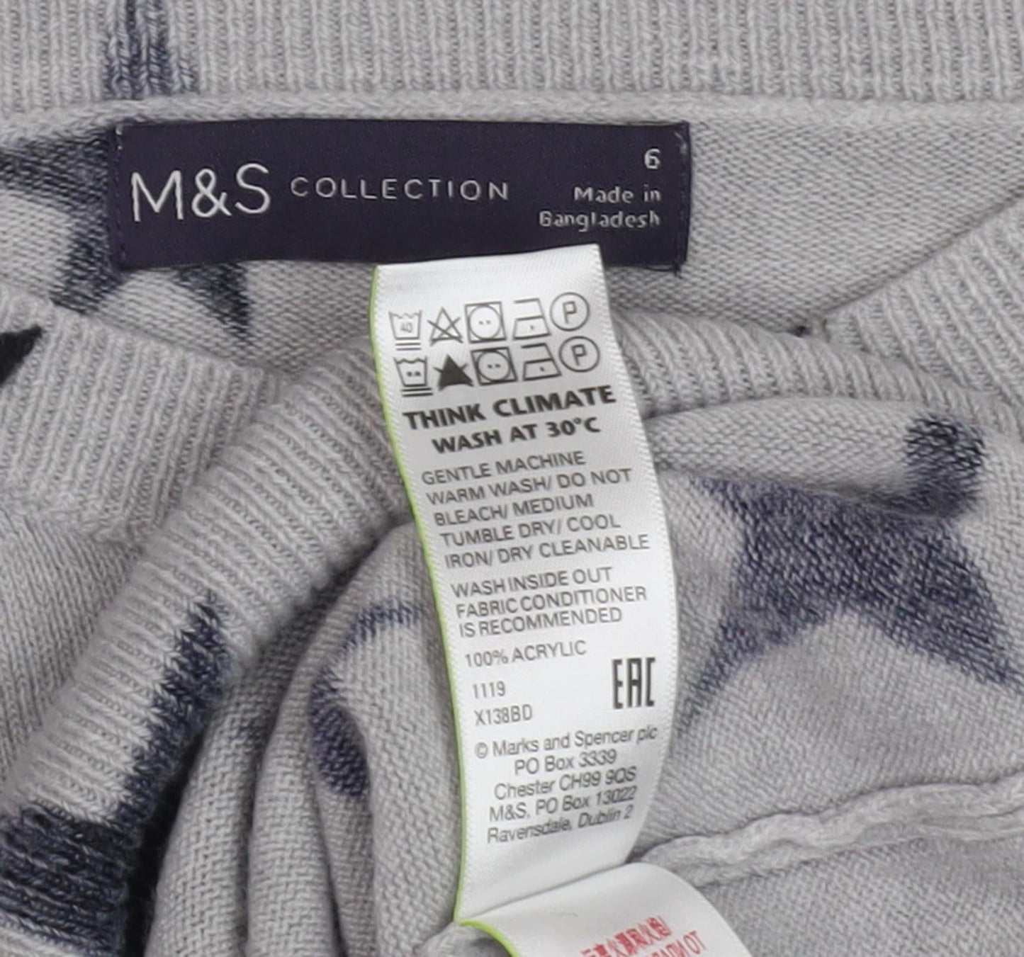 Womens UK Size 6 Marks and Spencer Grey Jumper
