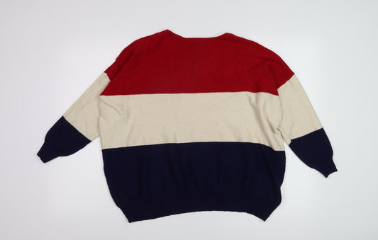 Womens UK Size M Blue Vanilla Multicoloured Pullover Jumper