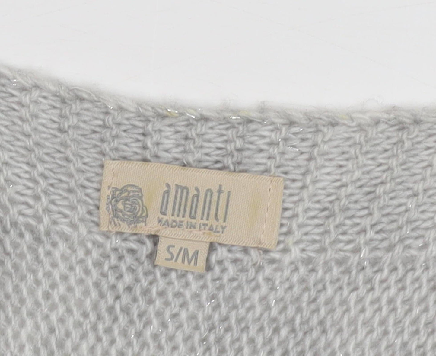 Womens UK Size S/M Amanti Grey Pullover Jumper
