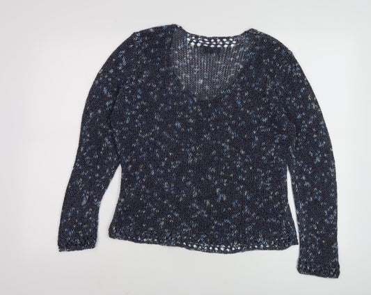Womens UK Size L Made in Italy Blue Pullover Jumper