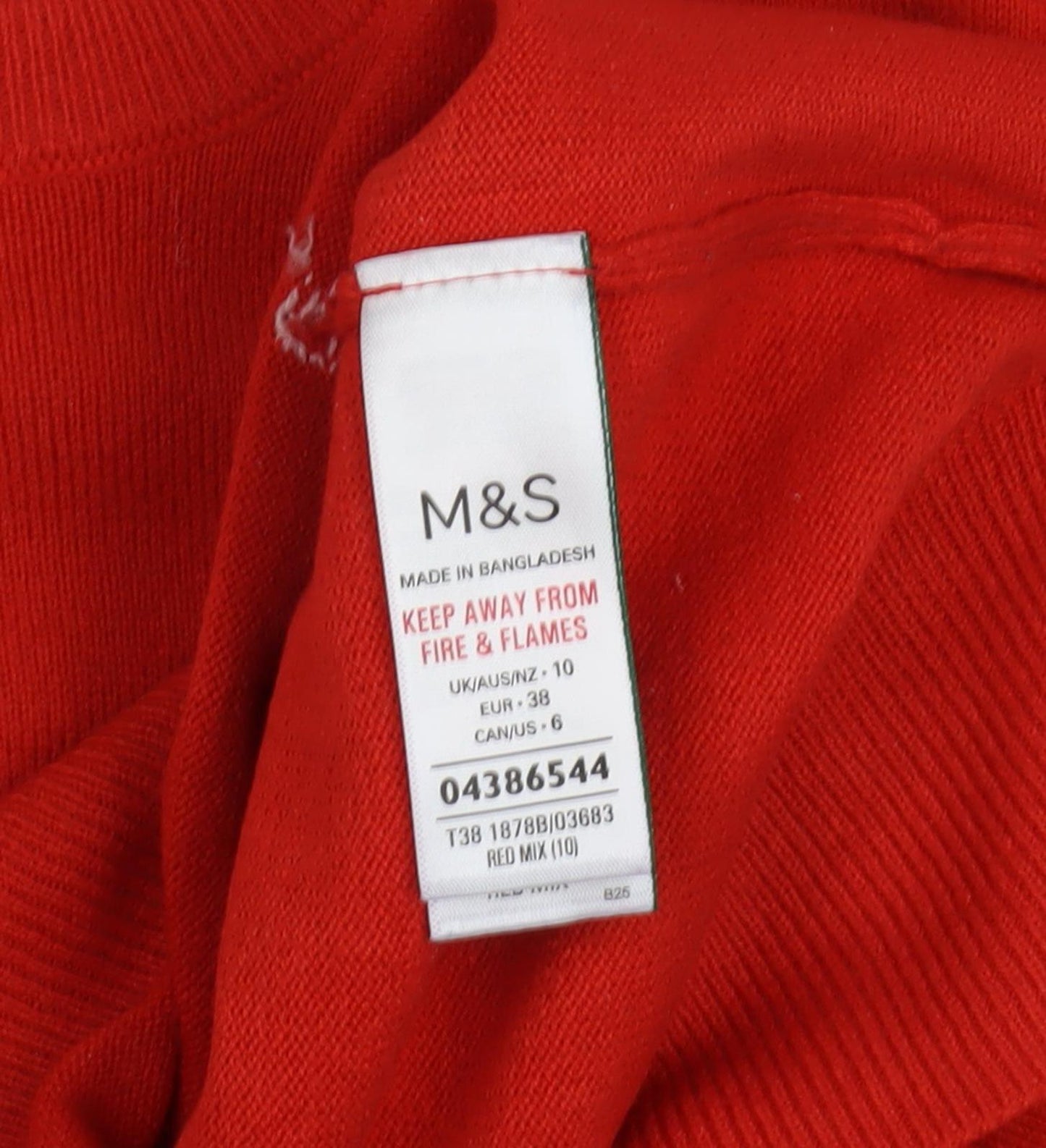 Womens UK Size 10 Marks and Spencer Red Pullover Jumper