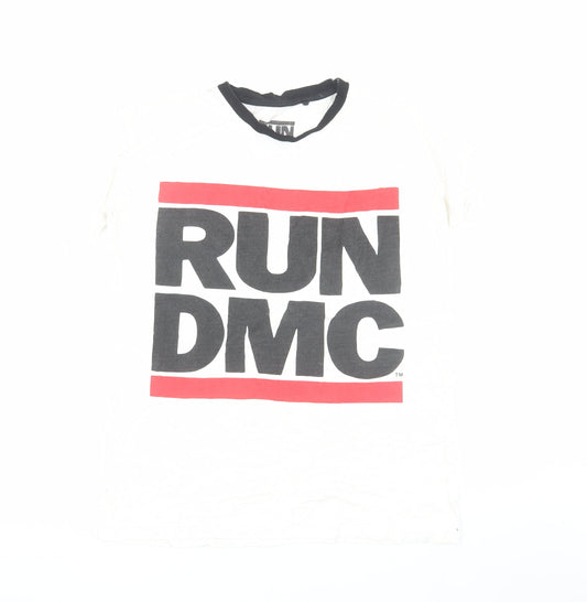 Additional front view of RUN DMC unisex white ringer t-shirt -, size 6
