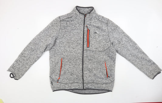 Additional front view of Trespass Men's Grey Flecked XL Jacket, Zipped Pockets