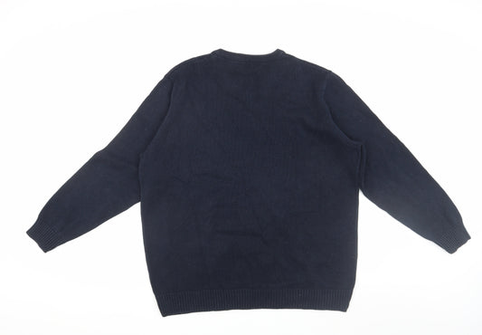 Maine Men's XL Black Pullover Jumper V-Neck