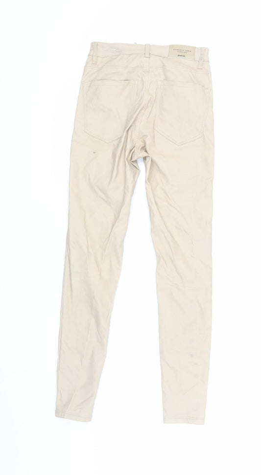 Womens UK Size 6 Stradivarius Skinny Beige Jeans