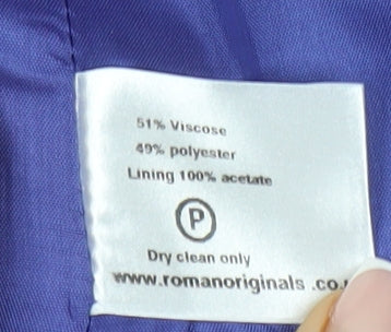 Roman Originals Women's Purple Blazer 12 Regular Lined