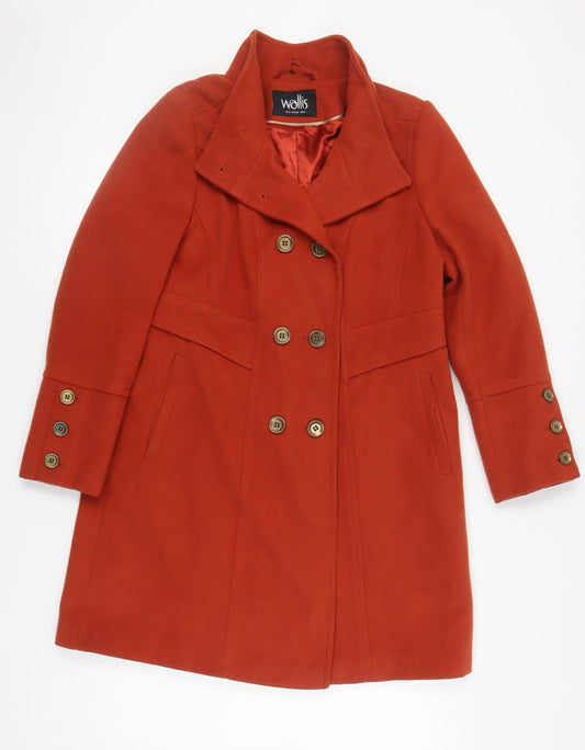 Womens UK Size 14 Wallis Red Overcoat