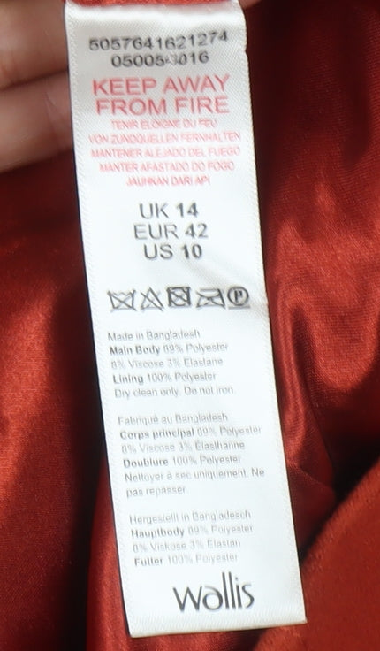 Womens UK Size 14 Wallis Red Overcoat